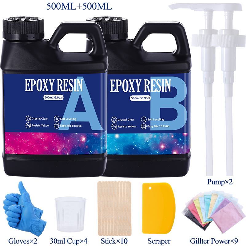 Woodworking Epoxy - Kit di resina epossidica cristallina 1:1